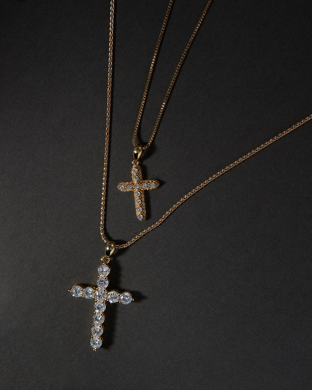 Posh Cross Necklace in Gold — another angle