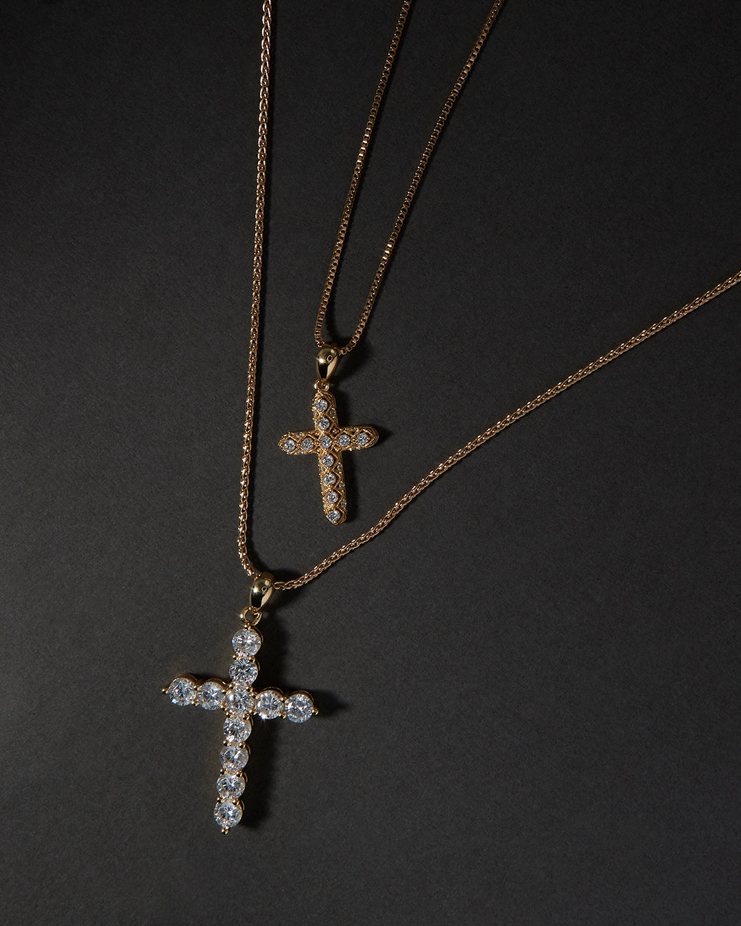 Posh Cross Necklace in Gold — another angle