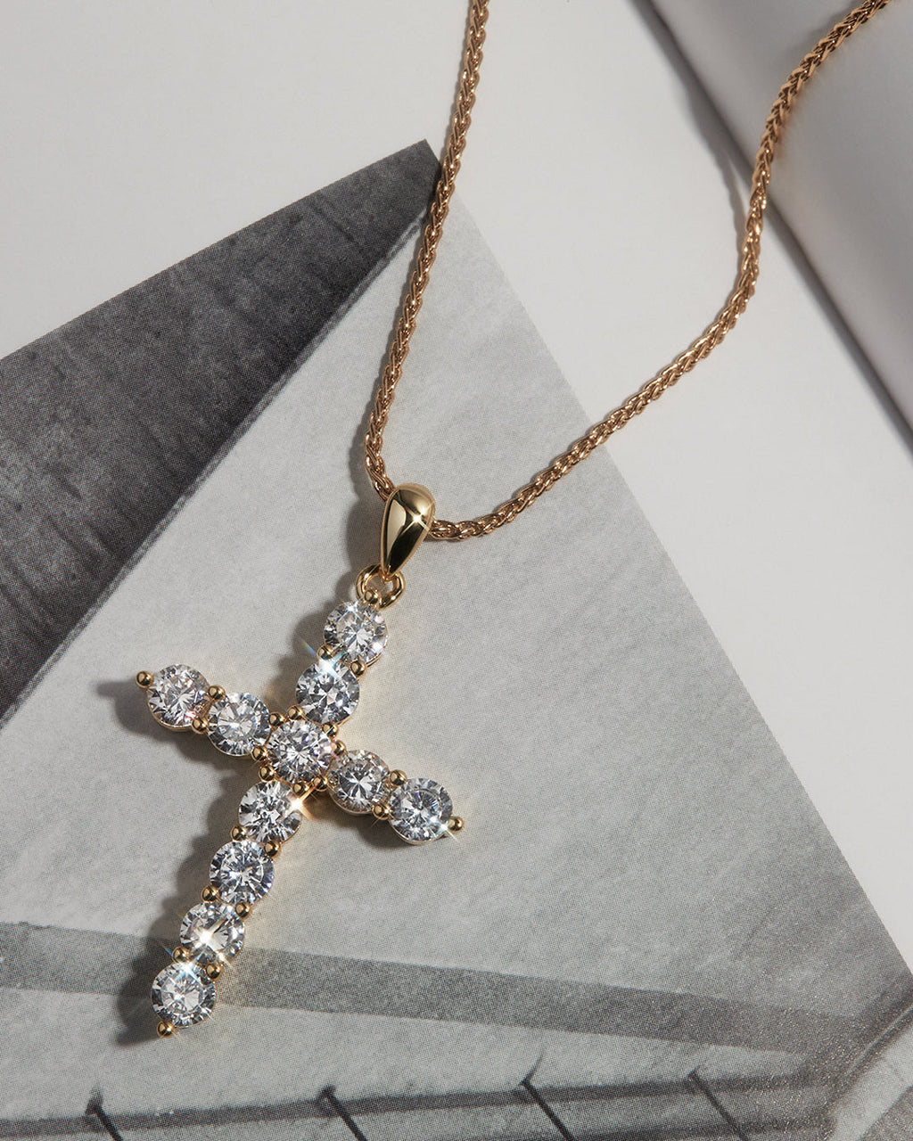 Posh Cross Necklace in Gold — alternate view