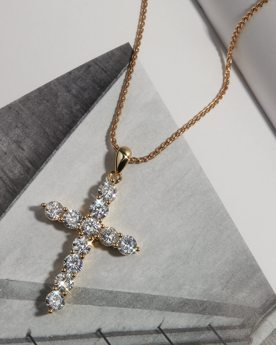 Posh Cross Necklace in Gold — alternate view