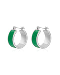 Positano Hoops - Emerald Green - Silver
