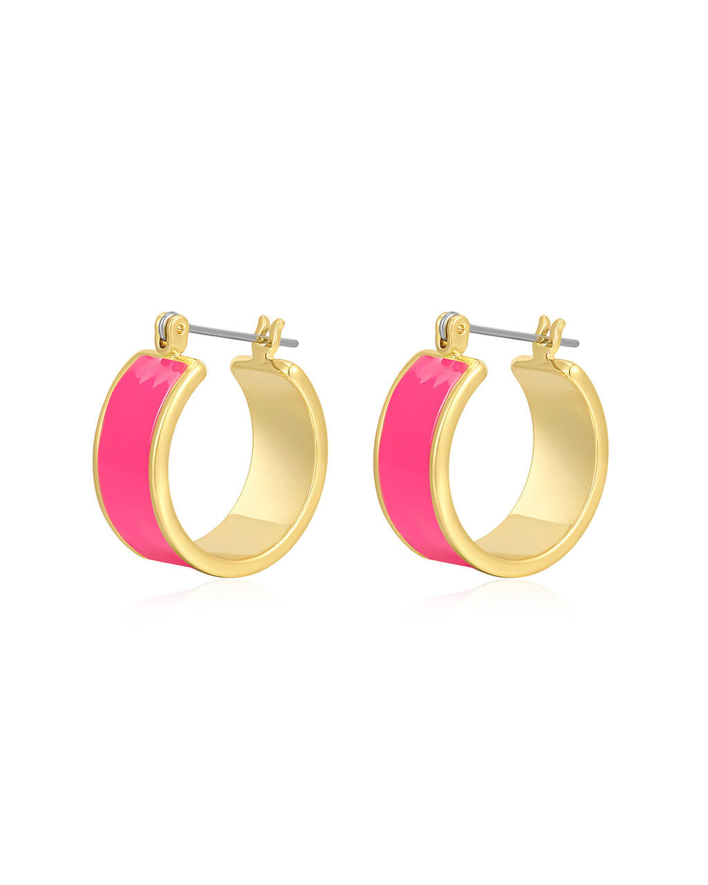 Positano Hoops- Hot Pink - Gold