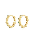 Puffy Bezel Huggies in Gold - Earrings