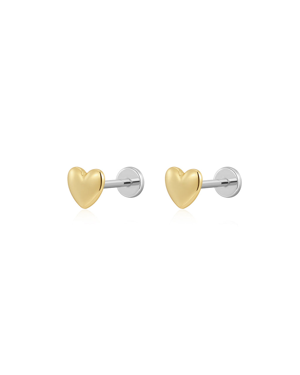 Puffy Heart Studs in Gold - Earrings