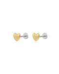 Puffy Heart Studs in Gold - Earrings