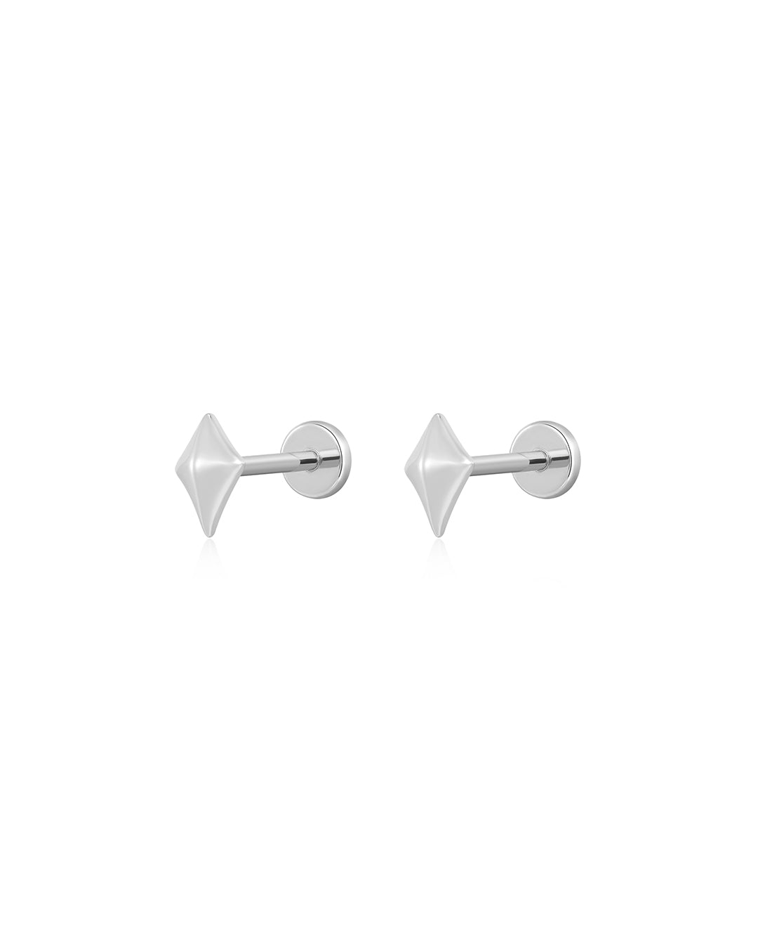 Pyramid Star Studs in Silver - Earrings — alternate view