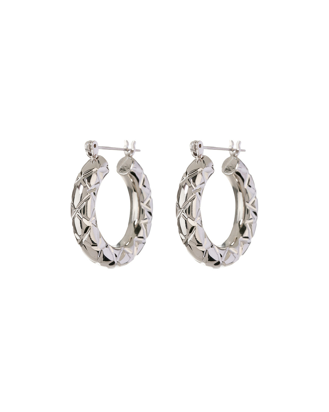 Quilted Baby Amalfi Hoops - Silver