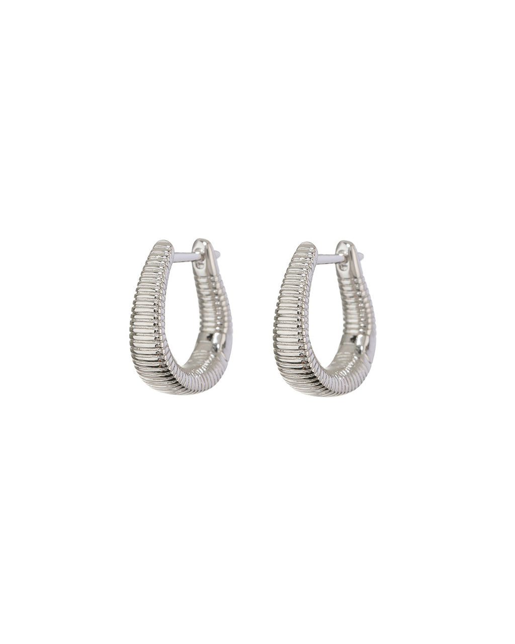 Ridged Cuvee Hoops - Silver