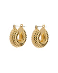 Ridged Mini Donut Hoops - Gold