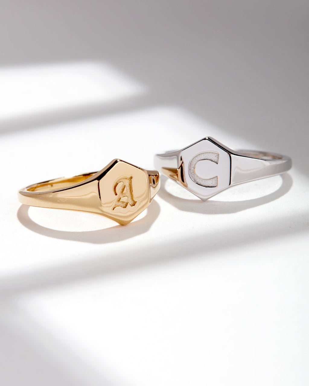 Hexagon Signet Ring [Vintage] — alternate angle