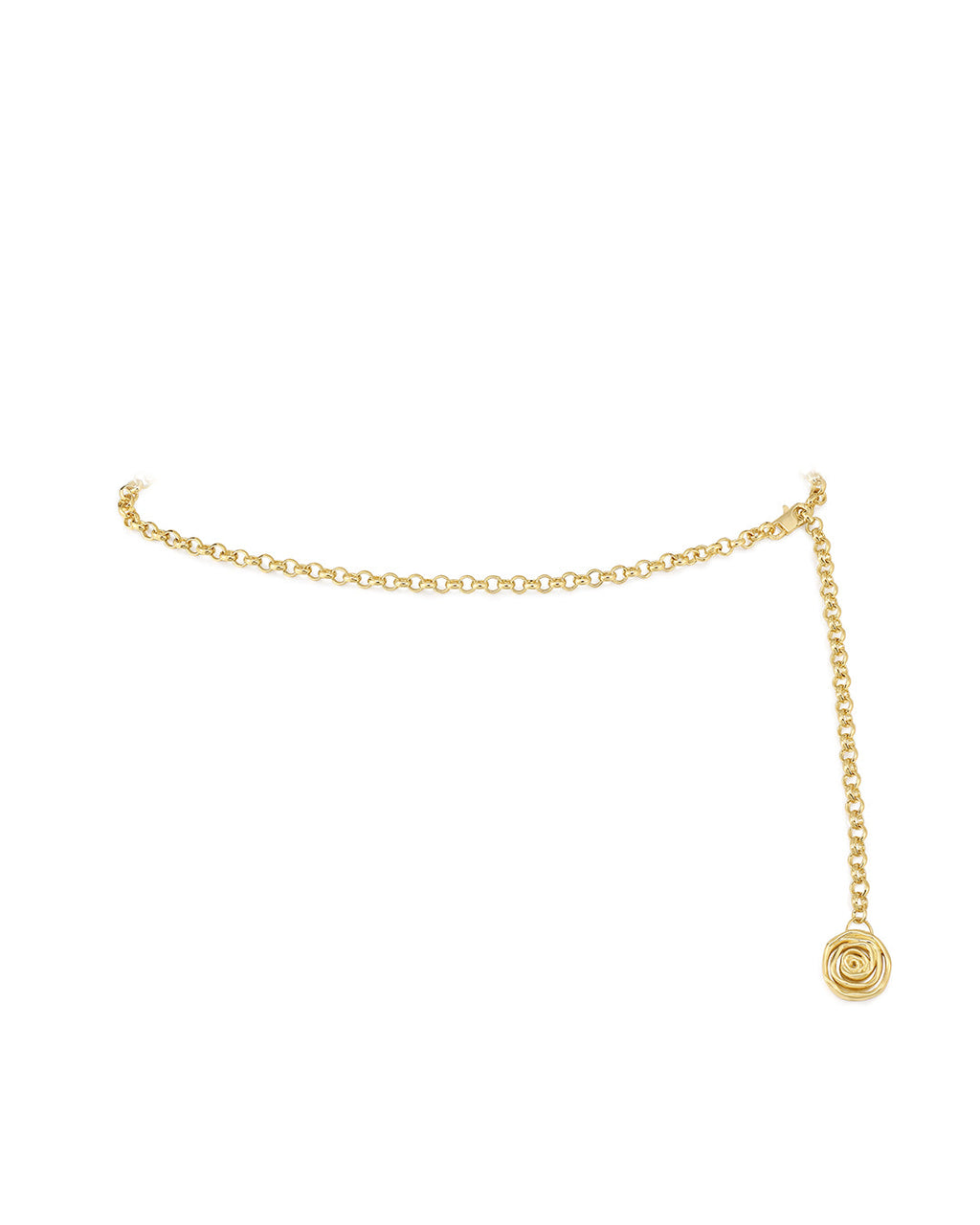 Rosette Coil Chain Belt- Gold in Rose Gold