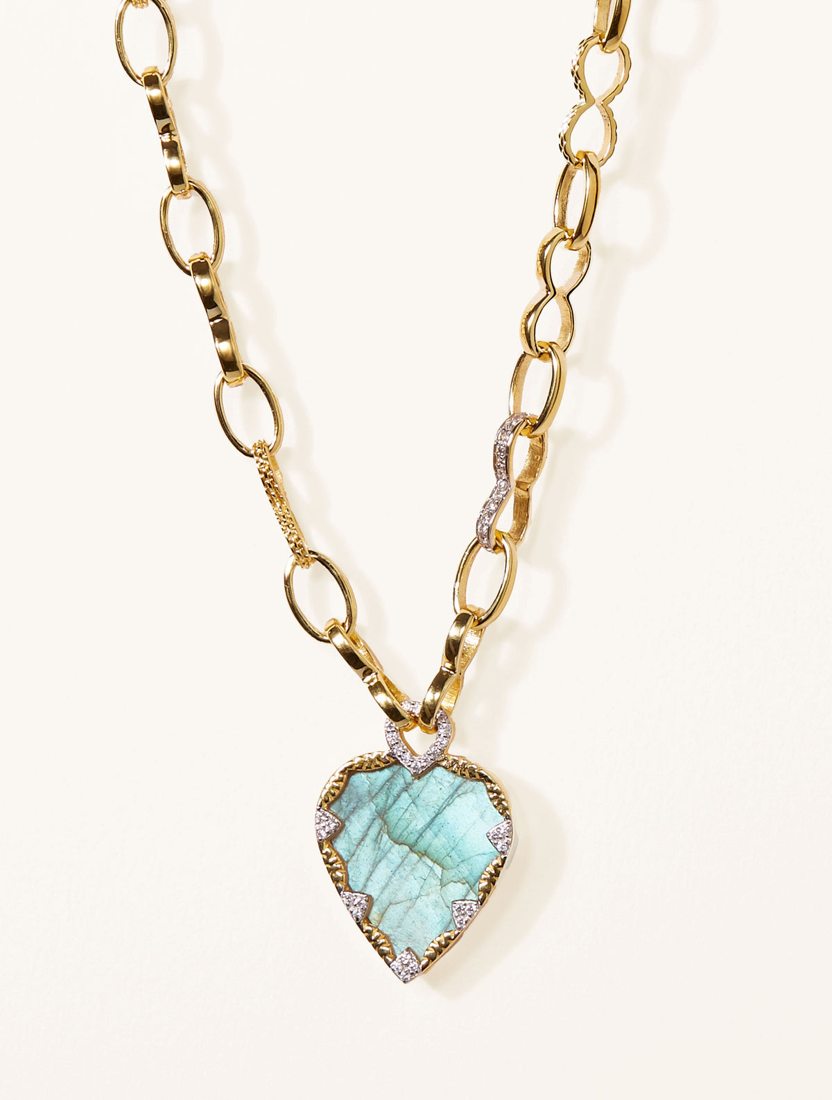 Lima Long Necklace - Labradorite - front view