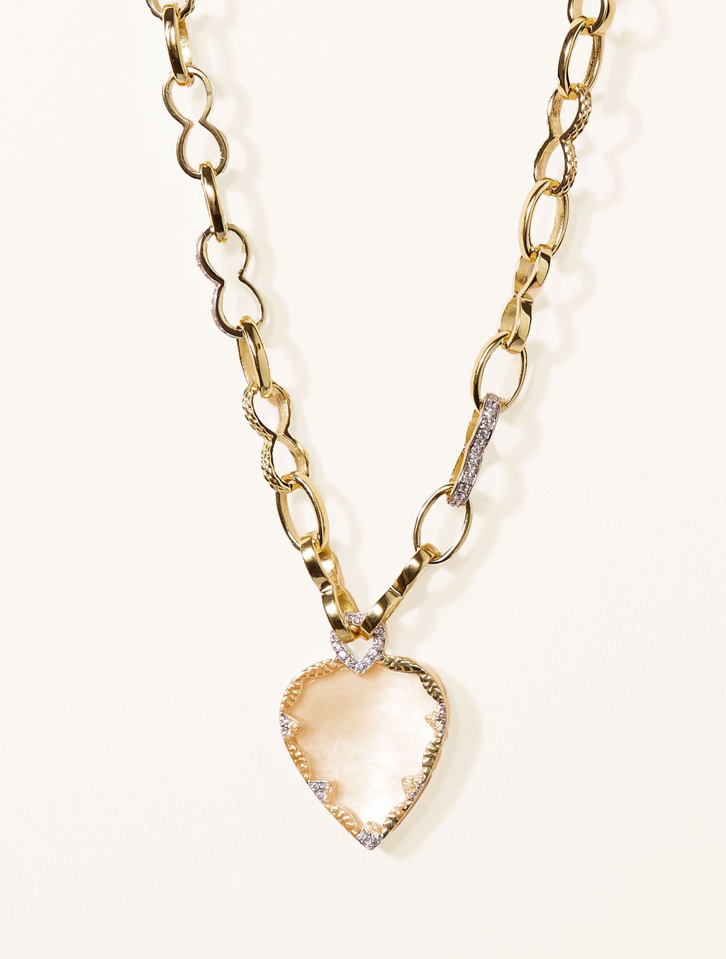 Lima Long Necklace - Mother-of-pearl - front view