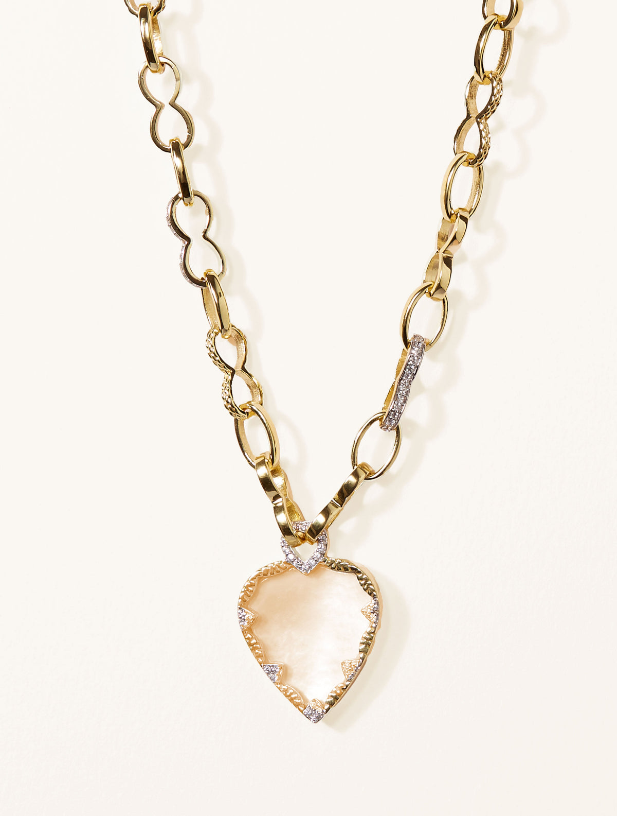 Lima Long Necklace - Mother-of-pearl - front view