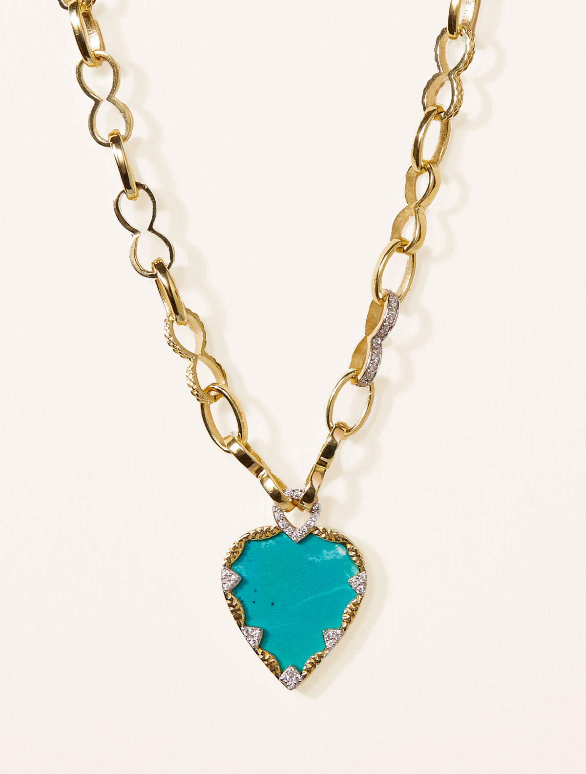 Lima Long Necklace - Turquoise - front view