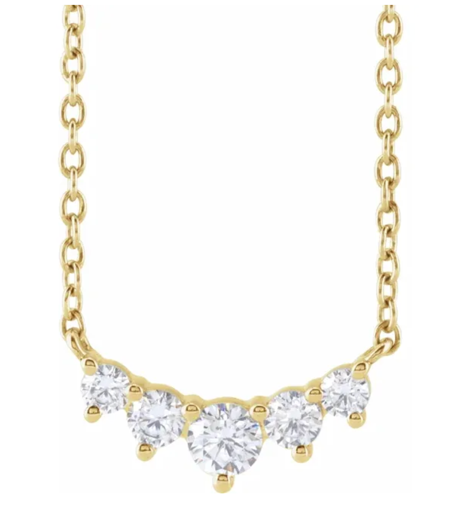 Pavé Starlight Curved Necklace — detail view