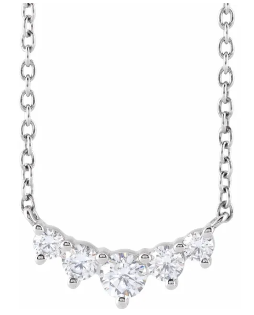 Pavé Starlight Curved Necklace — another angle