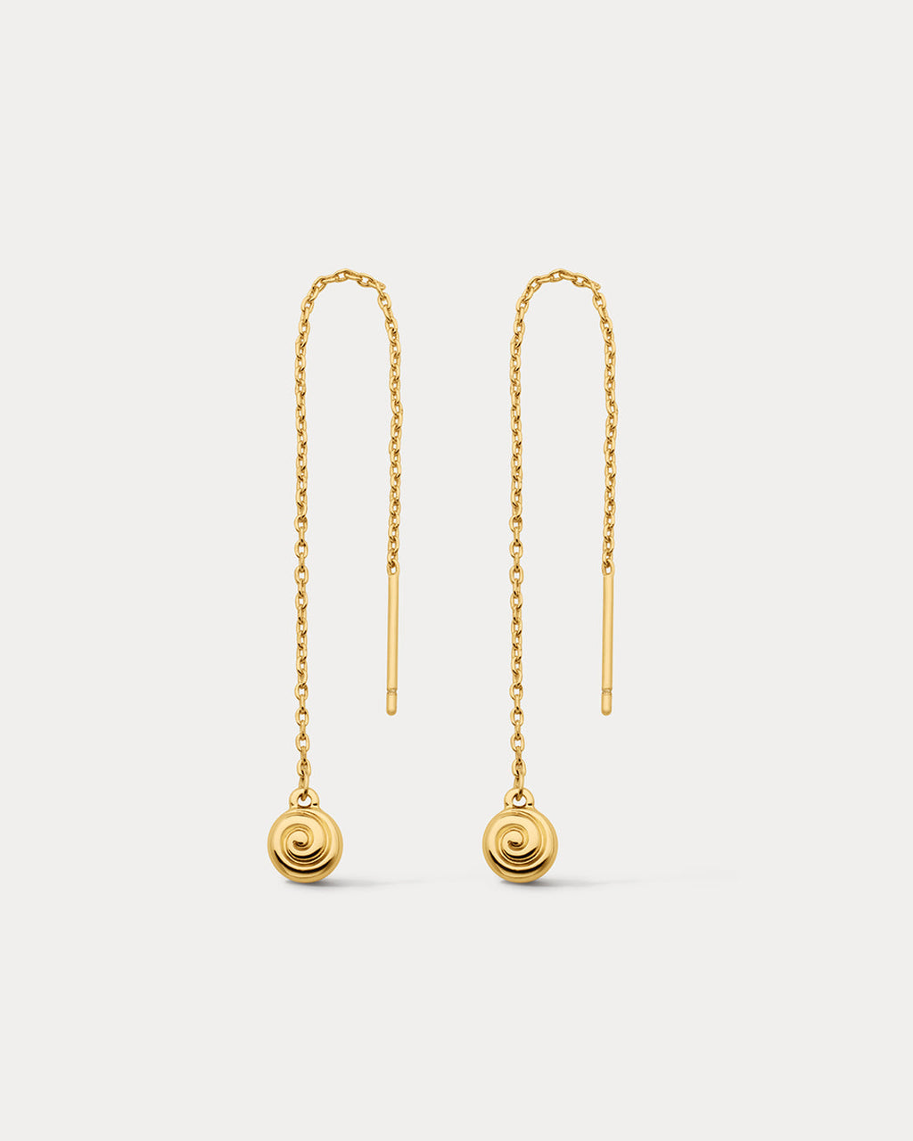 Seashell Threader Earrings in Gold