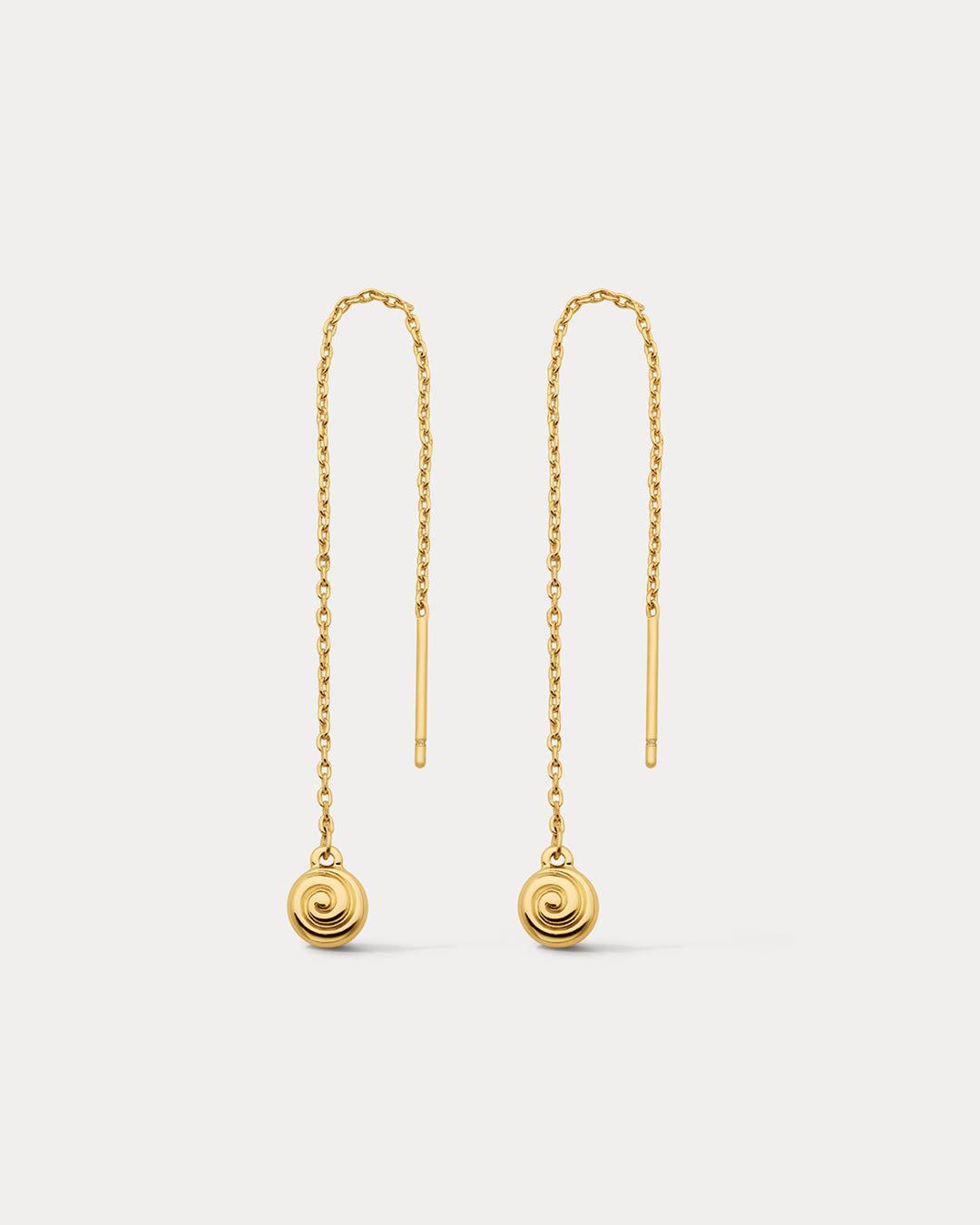 Seashell Threader Earrings in Gold