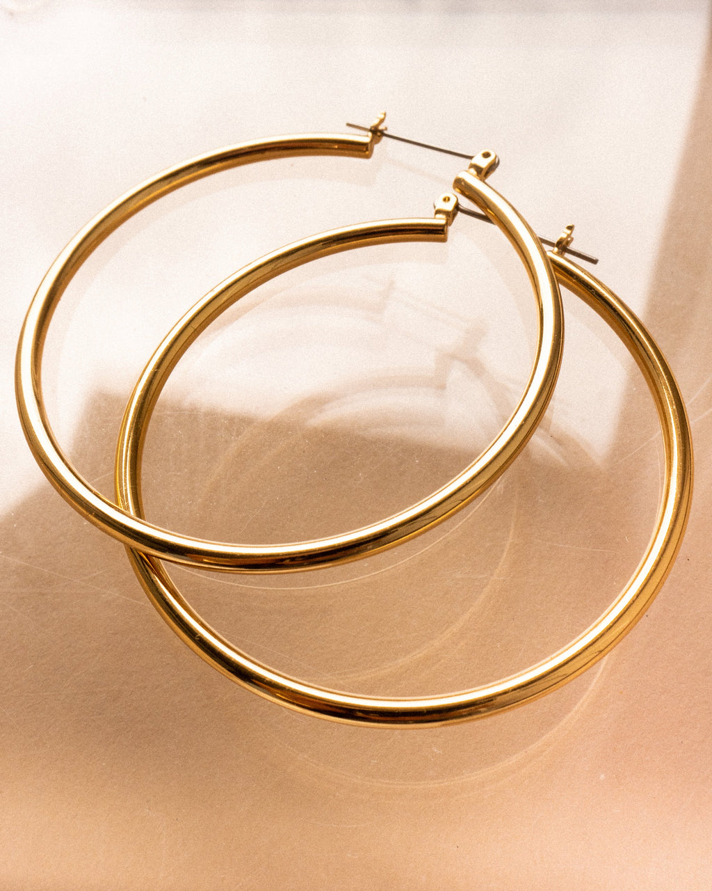 Bondi Tube Hoops | Sivan Ayla x Luv Aj in Gold — alternate angle