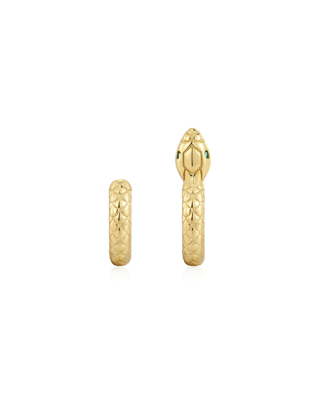Serpent Huggies in Gold - Earrings — alternate view