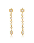 Stellar Bezel Drop Studs - Gold - Earrings