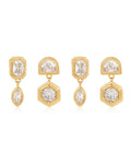 Stellar Bezel Studs Set - Gold - Earrings