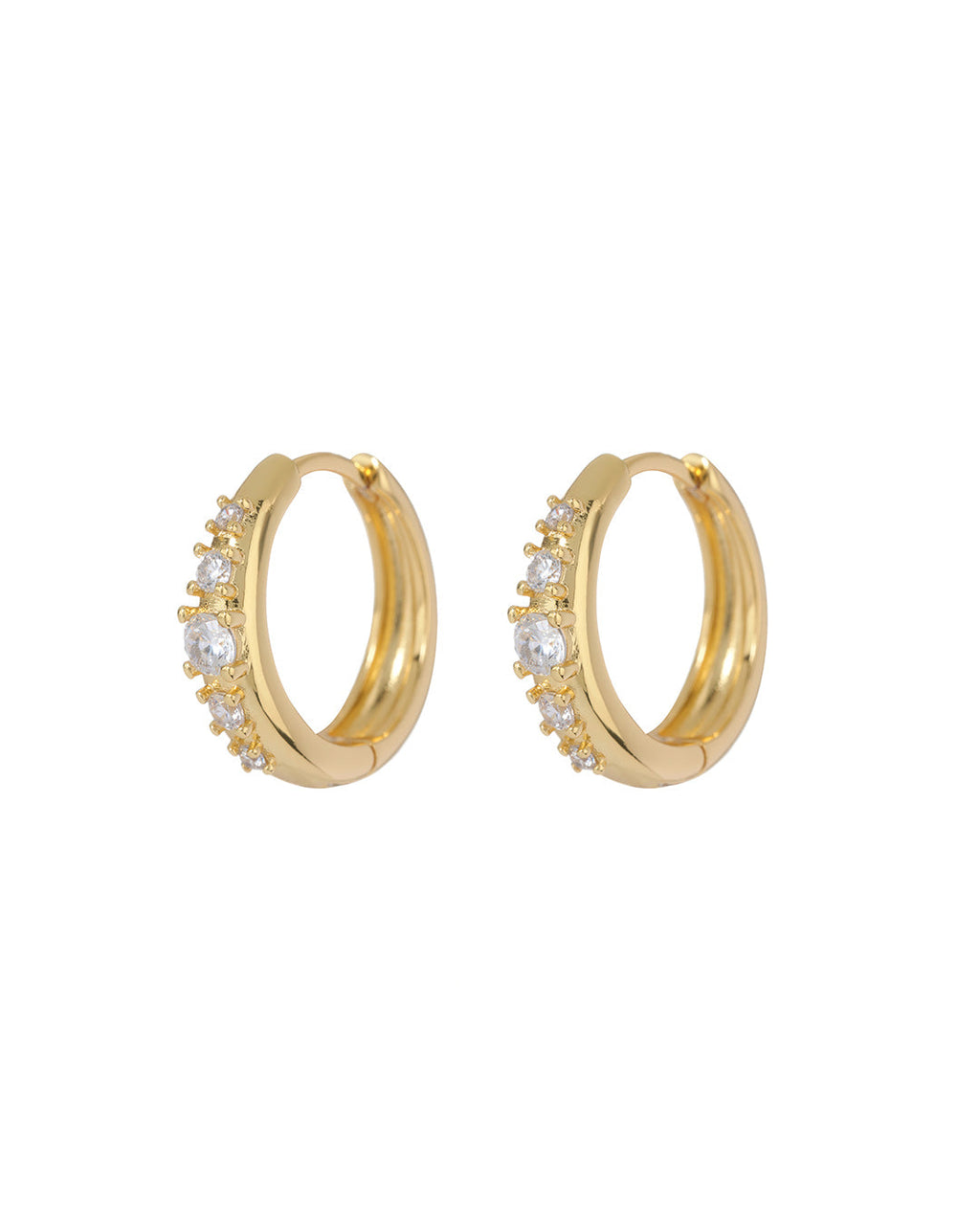 Stone Geneva Hoops - Gold