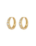 Stone Geneva Hoops - Gold