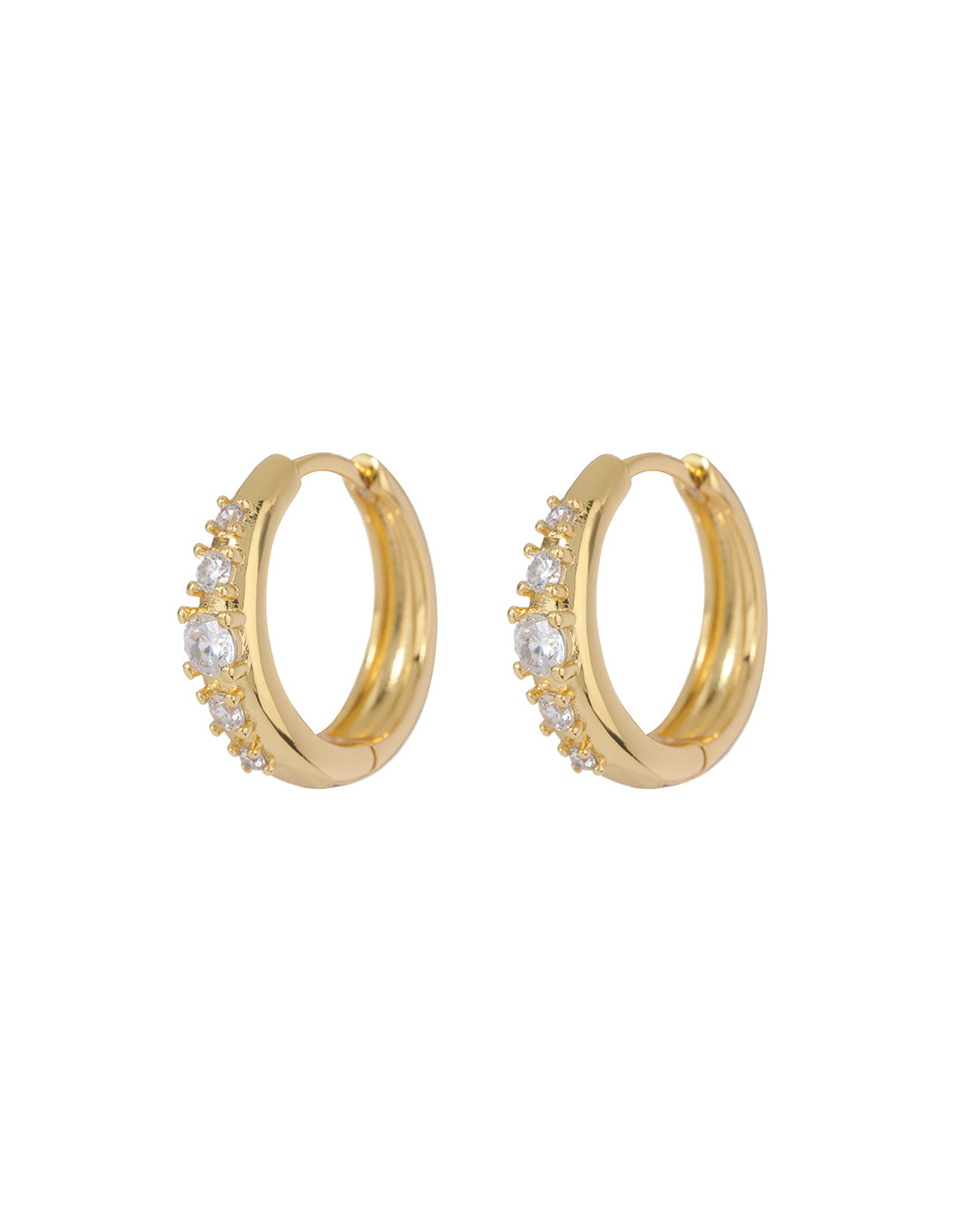 Stone Geneva Hoops - Gold