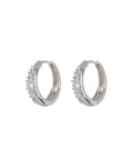 Stone Geneva Hoops - Silver