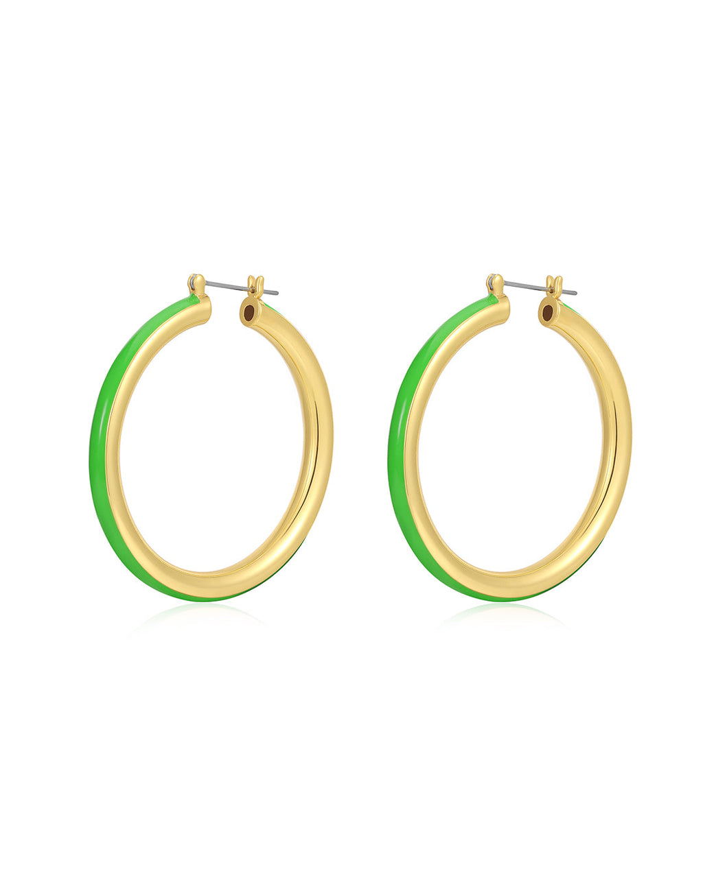 Stripe Amalfi Hoops- Bright Green - Gold