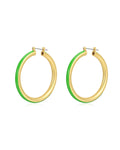 Stripe Amalfi Hoops- Bright Green - Gold