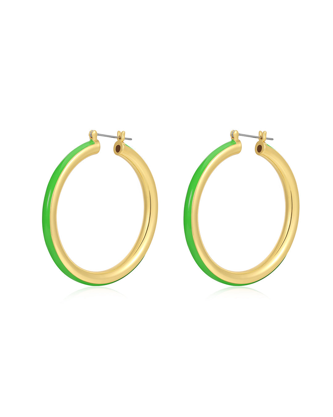 Stripe Amalfi Hoops- Bright Green - Gold