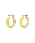 Stripe Baby Amalfi Hoops- Neon Yellow - Gold