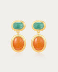 Sunset Double Stone Studs in Gold - Earrings