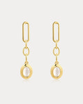 Sunset Stone Chain Studs in Gold