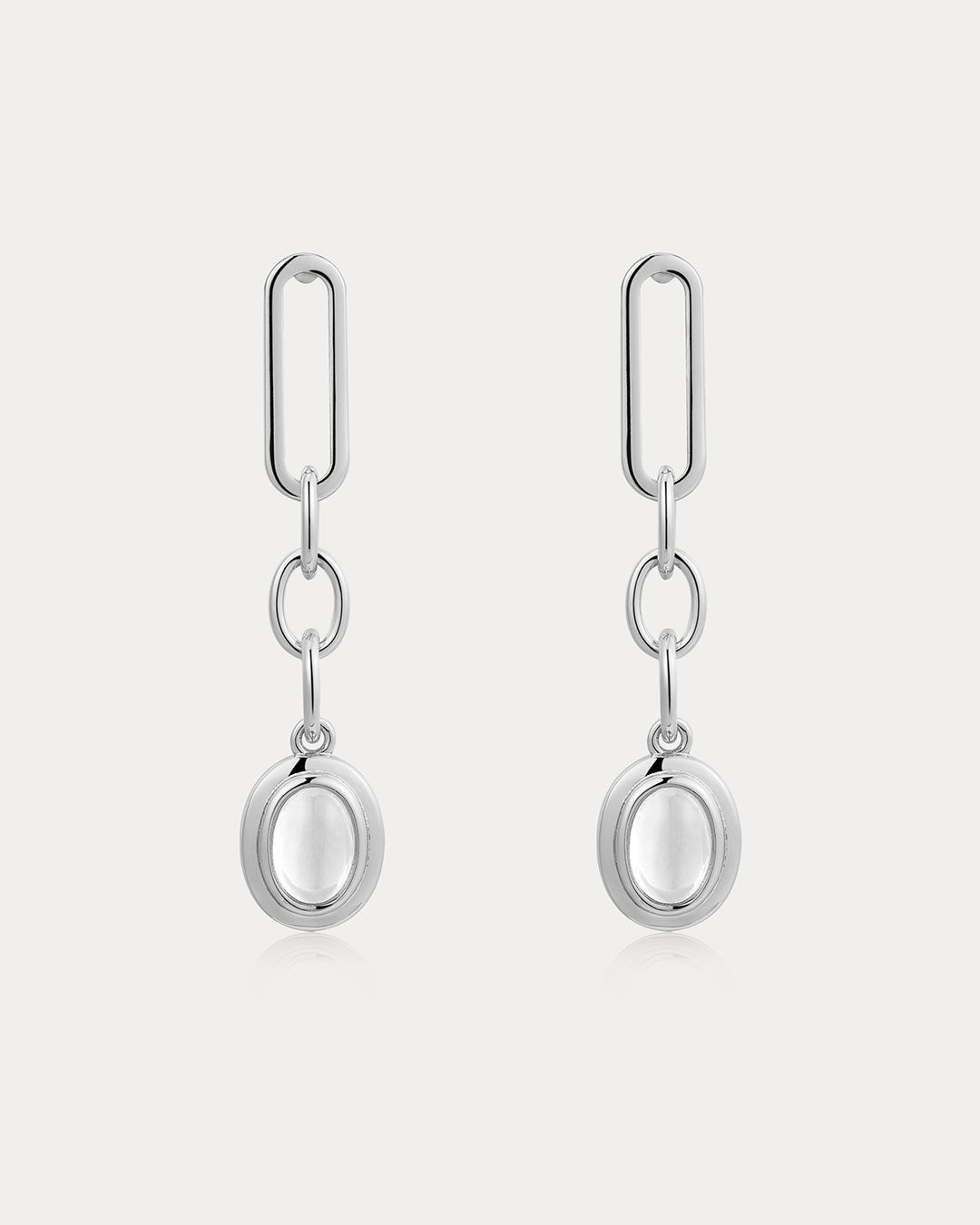 Sunset Stone Chain Studs in Silver — alternate view