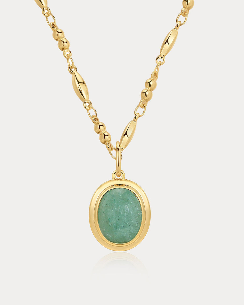 Sunset Stone Charm Necklace in Gold