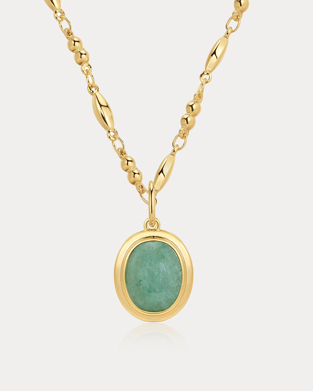 Sunset Stone Charm Necklace in Gold