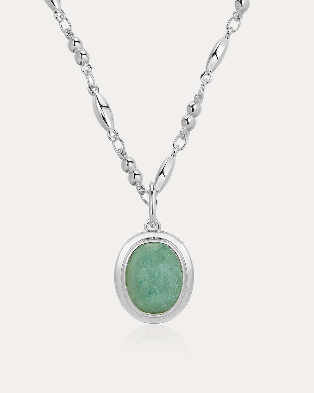 Sunset Stone Charm Necklace in Silver — alternate view