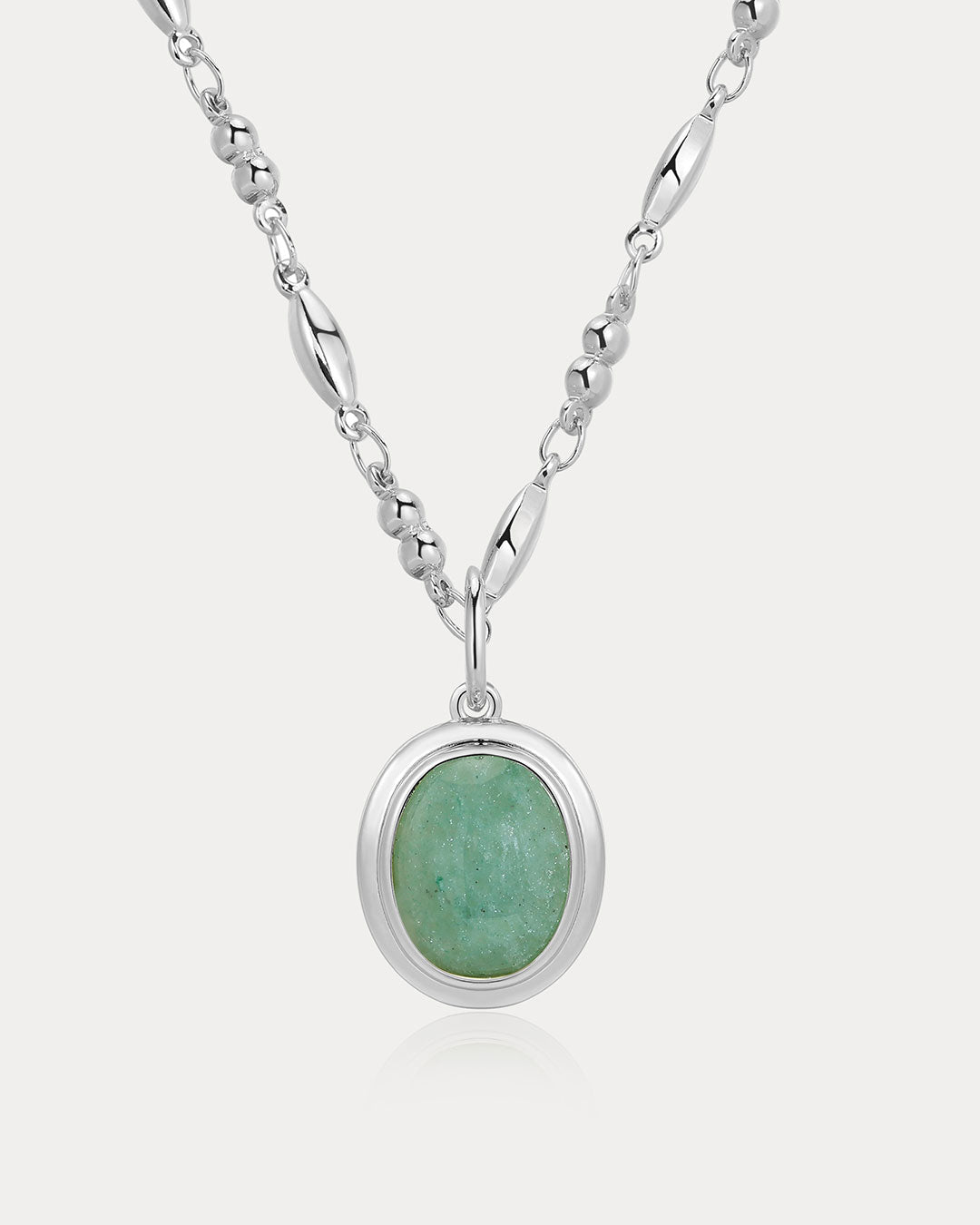 Sunset Stone Charm Necklace in Silver — alternate view