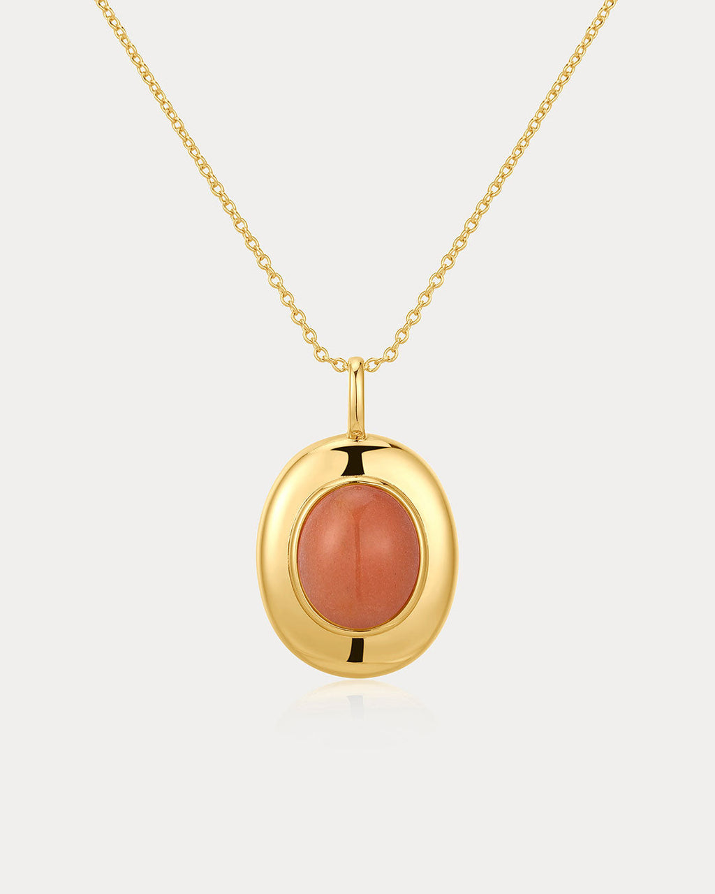 Sunset Stone Locket Necklace in Gold