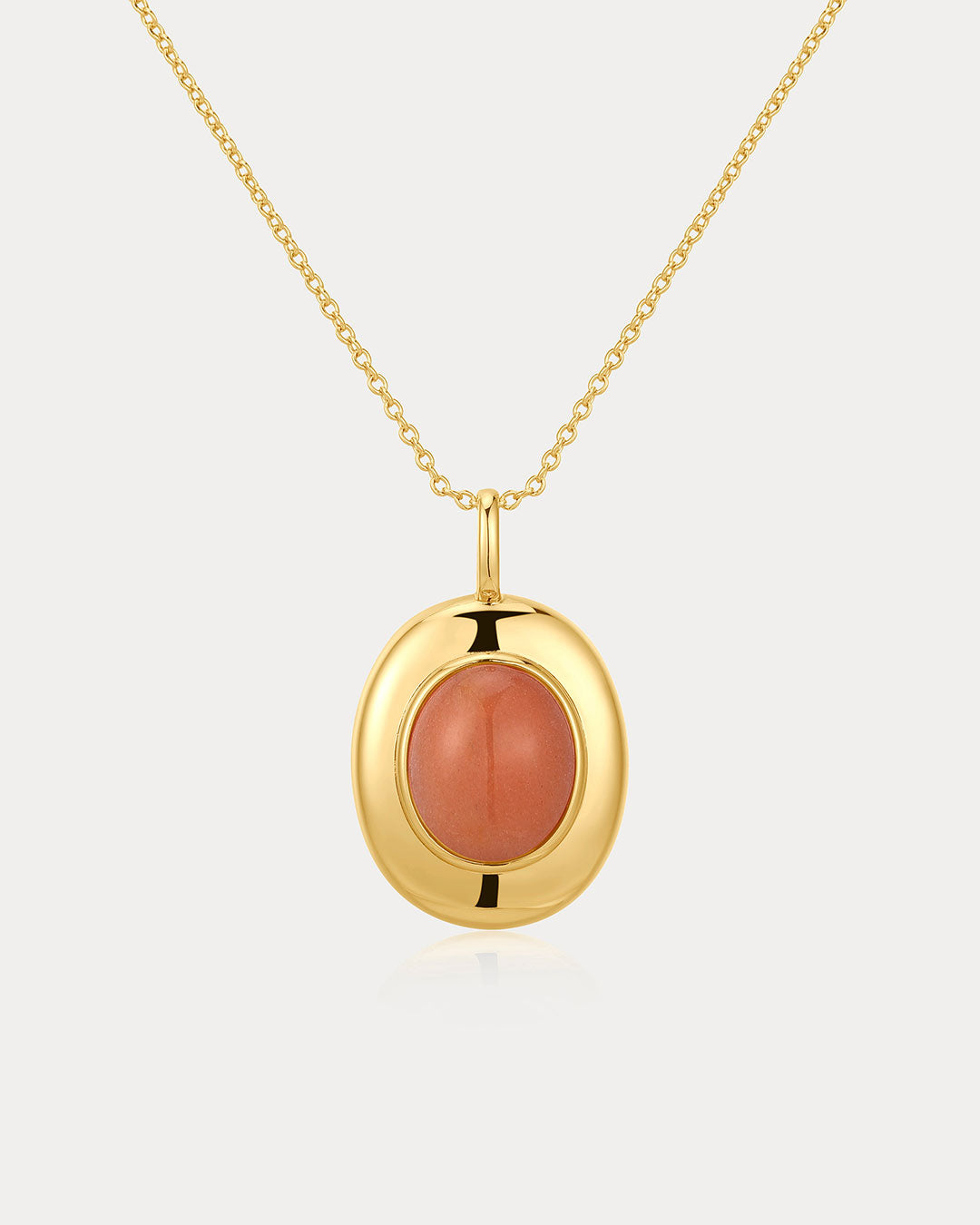 Sunset Stone Locket Necklace in Gold