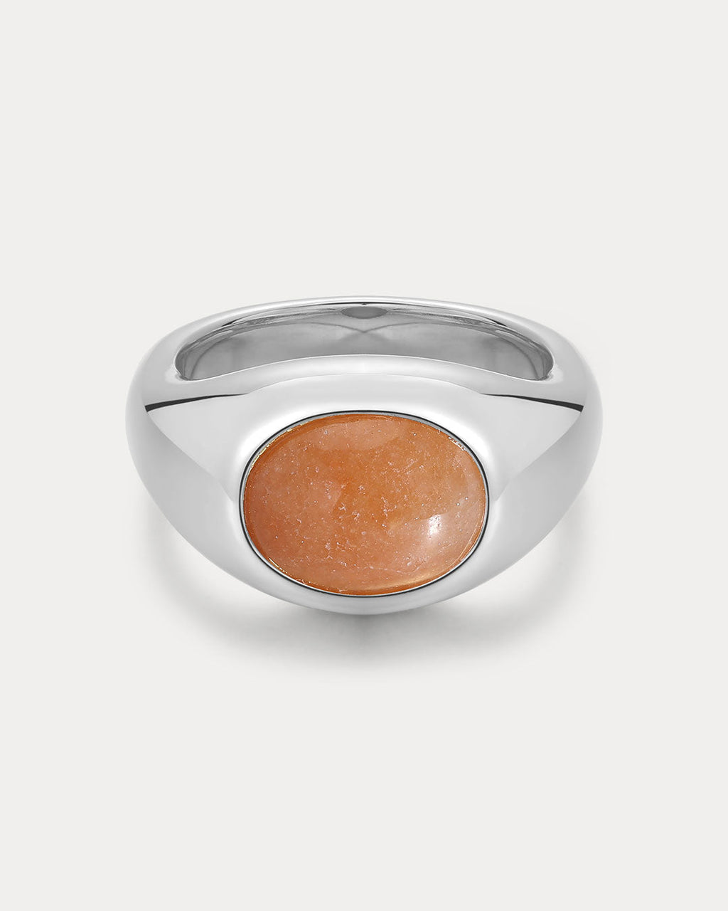 Sunset Stone Signet Ring in Silver — alternate view