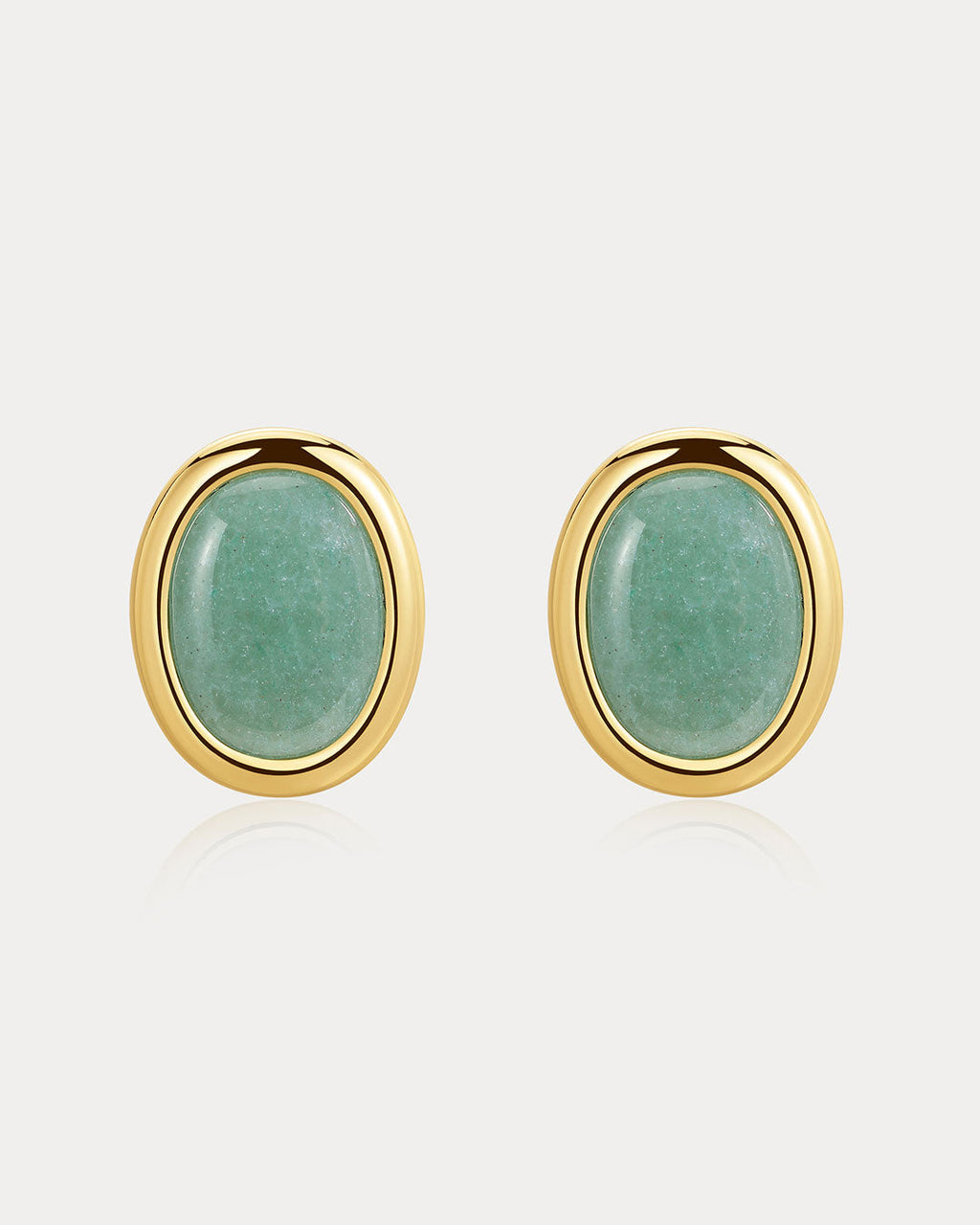 Sunset Stone Studs - Green in Gold - Earrings