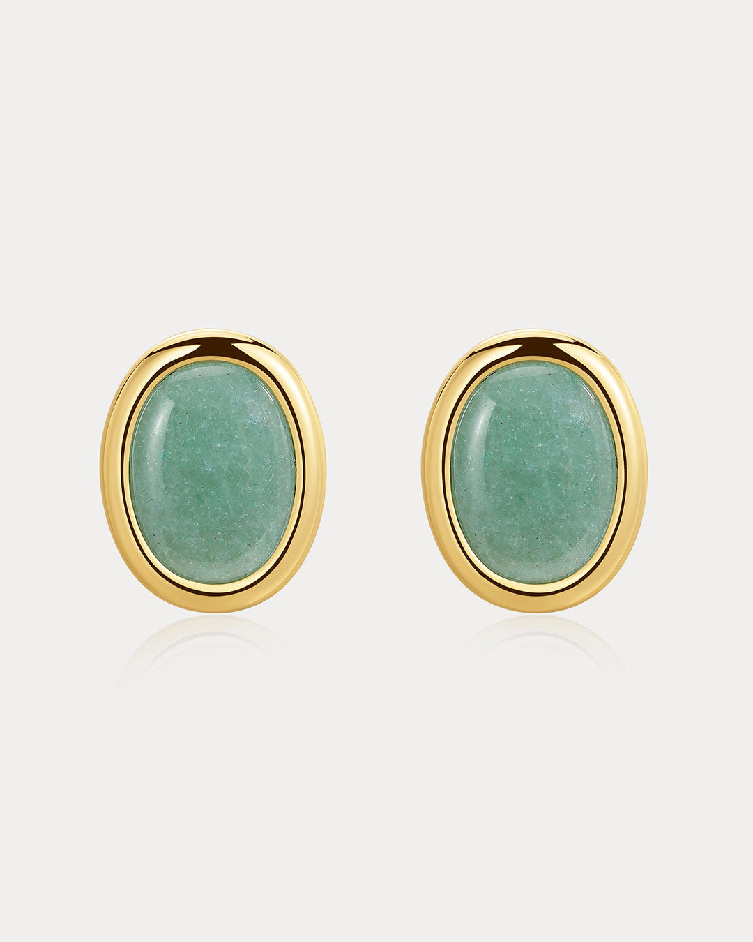 Sunset Stone Studs - Green in Gold - Earrings