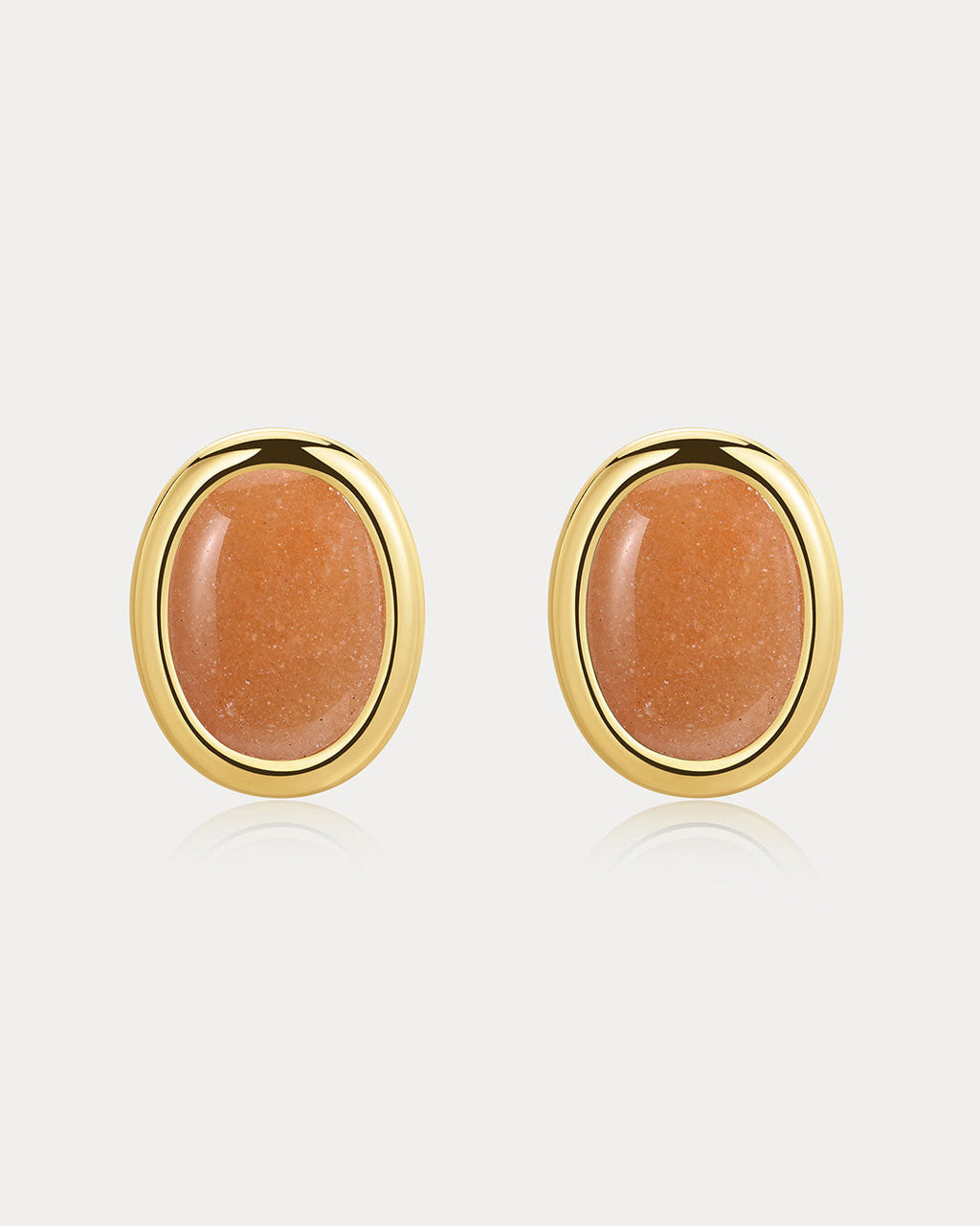 Sunset Stone Studs - Red in Gold - Earrings