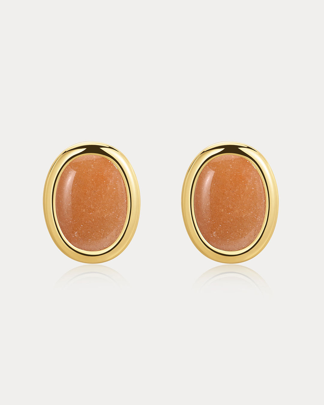 Sunset Stone Studs - Red in Gold - Earrings