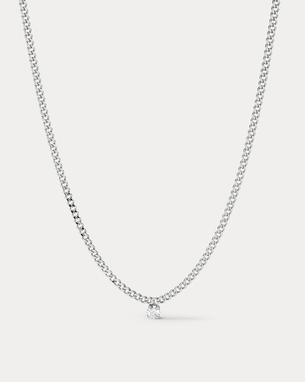 Bardot Stud Charm Necklace - Silver